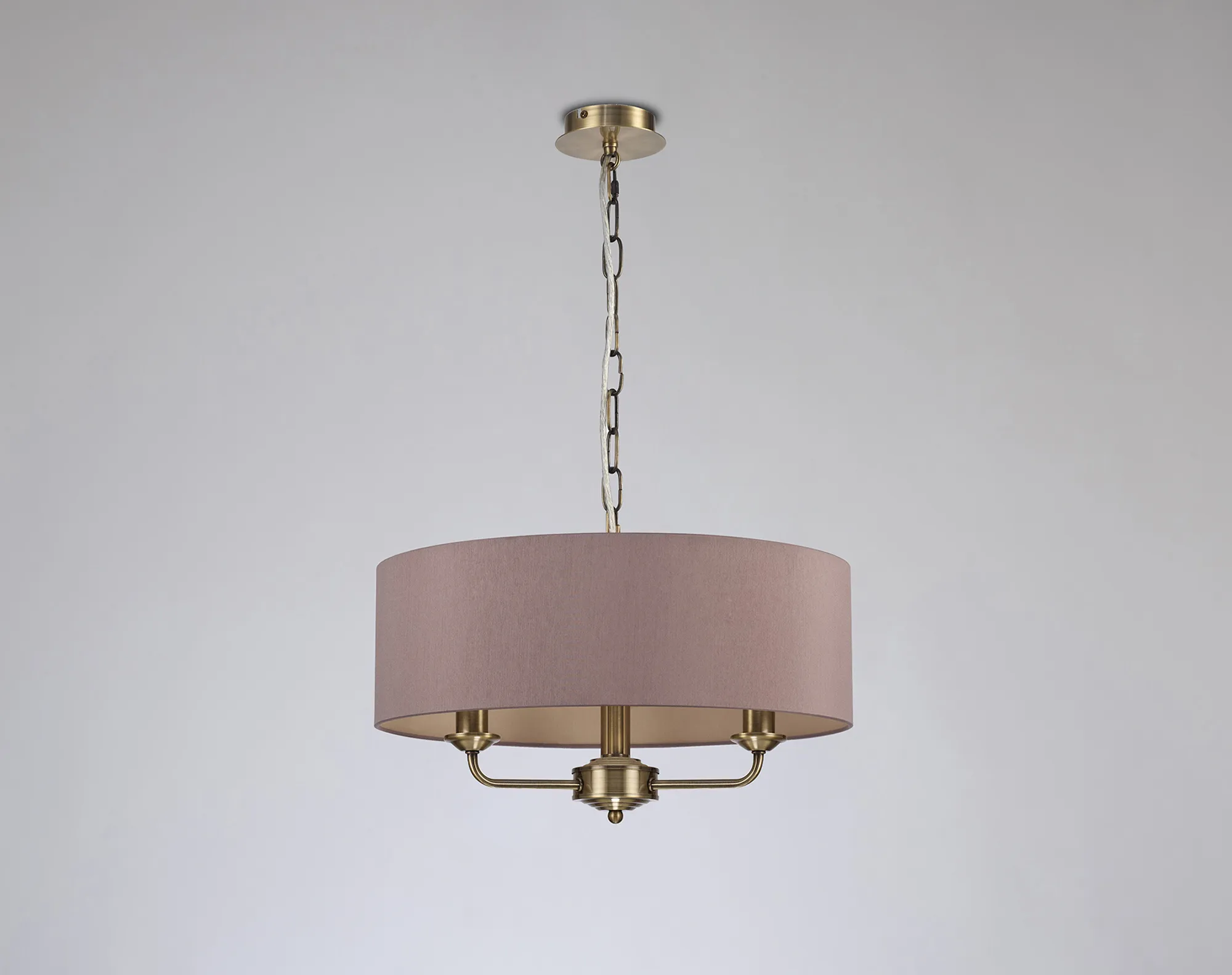 Banyan 45cm 3 Light Pendant Antique Brass; Taupe/Halo Gold DK0042  Deco Banyan AB TA